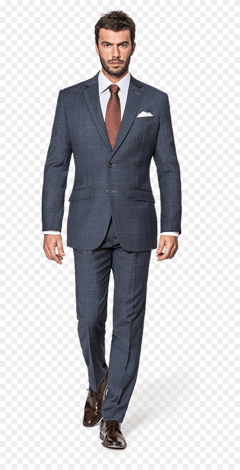 553x1581 Blue Checked Merino Wool Suit First Suit Blue Suit, Overcoat, Coat, Clothing HD PNG Download