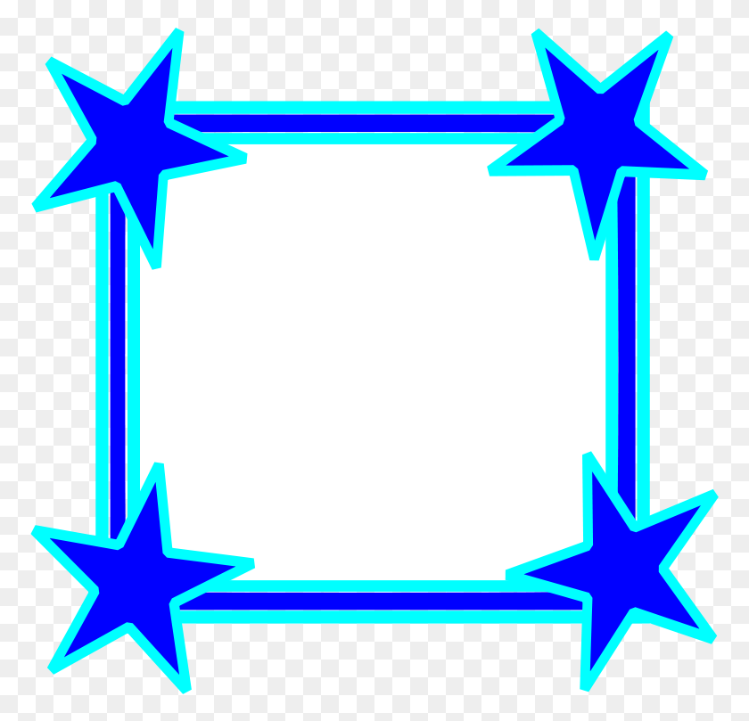 773x749 Blue Corner Border Clipart Frame Transparent Border, Star Symbol, Symbol HD PNG Download