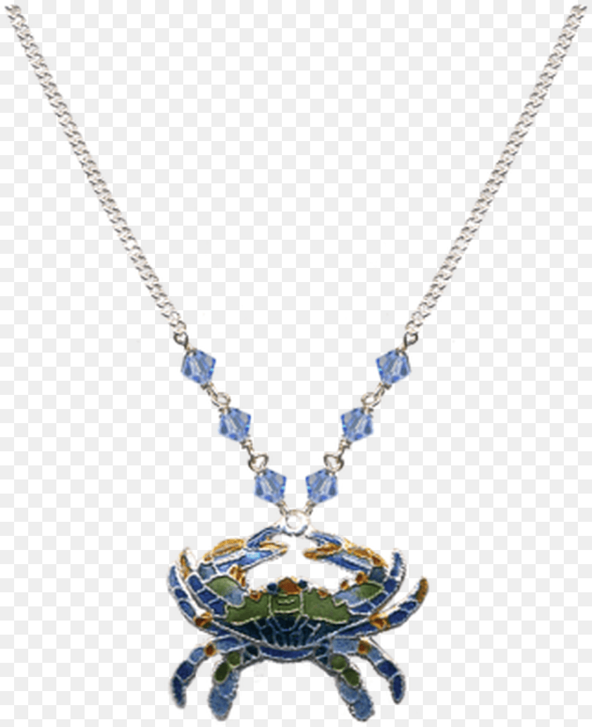 1290x1583 Blue Crab Small Necklace Pendant, Accessories, Jewelry, Diamond, Gemstone Sticker PNG