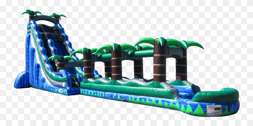 752x360 Blue Crush Waterslide Inflatable, Minecraft, Theme Park, Amusement Park Descargar Hd Png