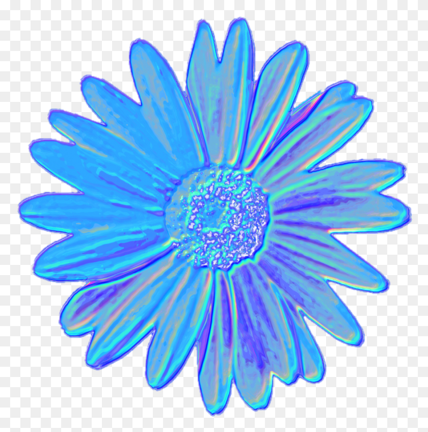 878x888 Blue Daisy Flower Tumblr Aesthetic Vaporwave Ambidextrous Selector Switch Aeg, Ornament, Pattern, Fractal HD PNG Download
