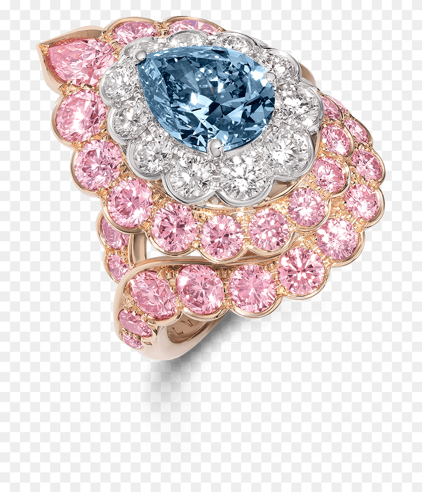 697x919 Blue Diamond And Pink Diamond Ring Engagement Ring, Gemstone, Jewelry, Accessories HD PNG Download