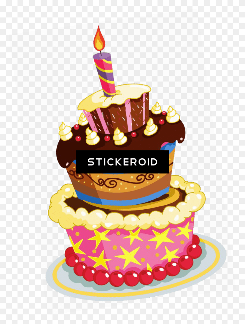 880x1189 Blue Drawing Birthday Cake Birthday Cake Transparent, Cake, Dessert, Food HD PNG Download