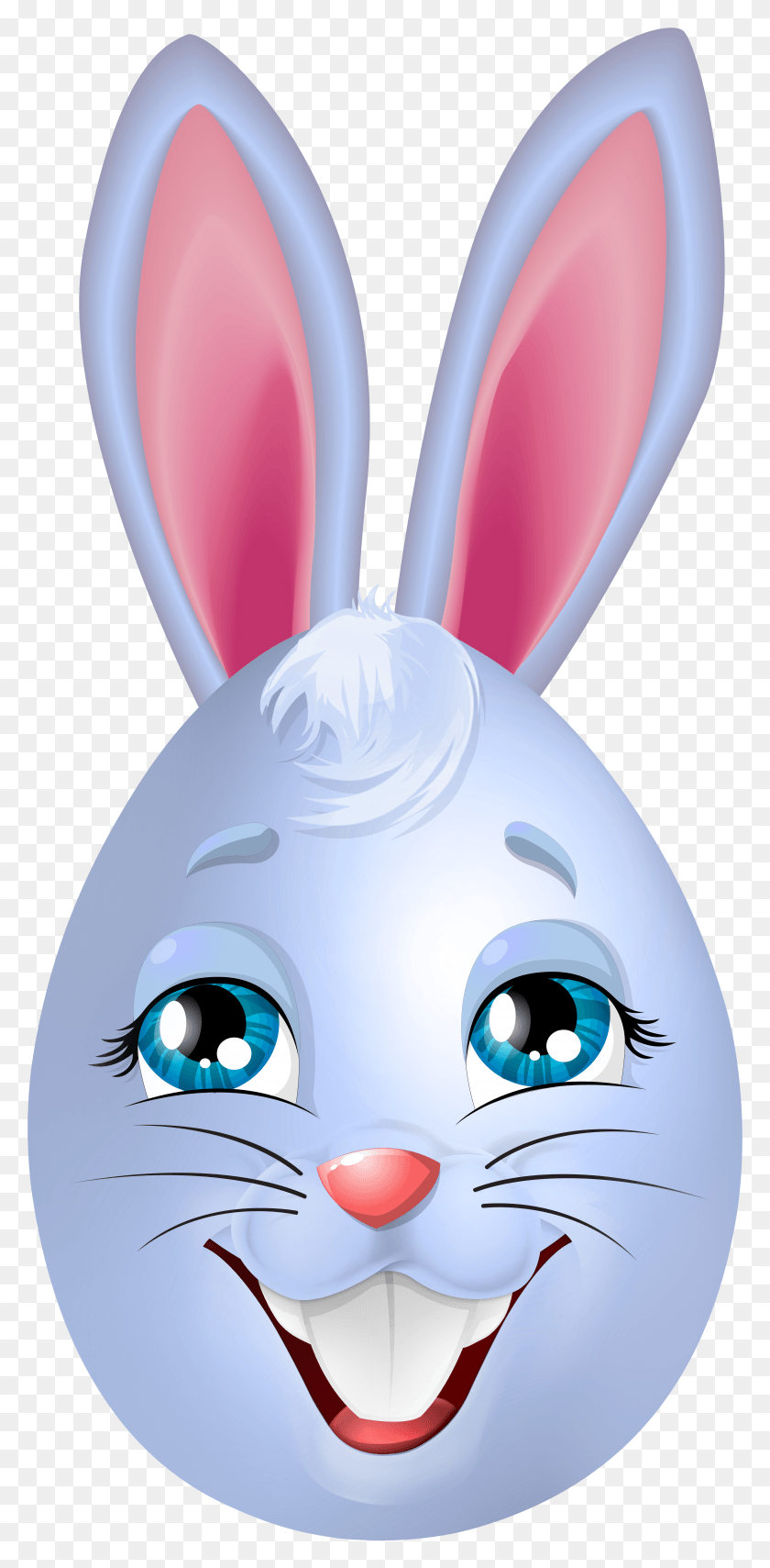 3719x7866 Blue Easter Bunny Egg Clipart Cartoon HD PNG Download