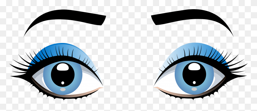 7876x3070 Blue Female Eyes With Eyebrows Clip Art Human Eye Eyes Clipart, Lighting, Tape, Canopy HD PNG Download
