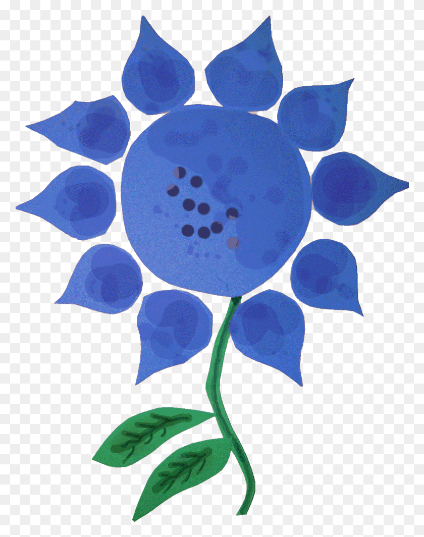 992x1277 Blue Flower, Pattern, Ornament, Fractal HD PNG Download