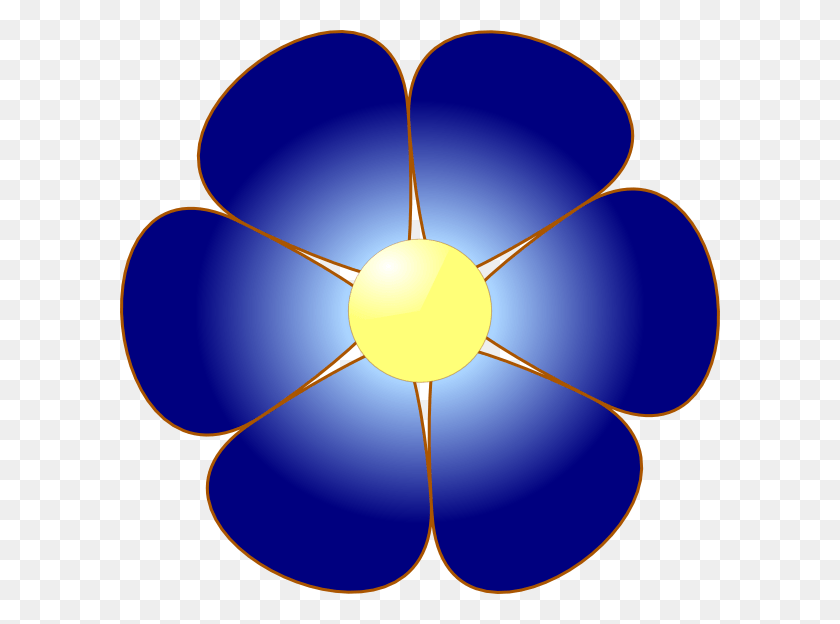 600x564 Blue Flower Cliparts Simple Flower Clip Art, Nuclear, Lighting, Lamp HD PNG Download