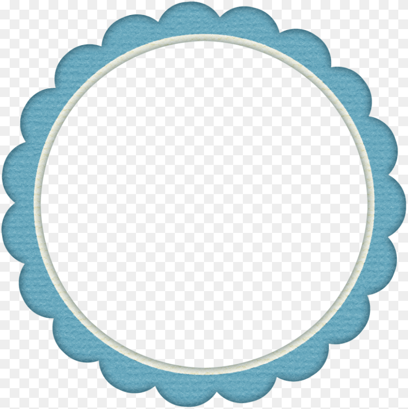 867x870 Blue Frame Cliparts Scalloped Frame, Oval Sticker PNG