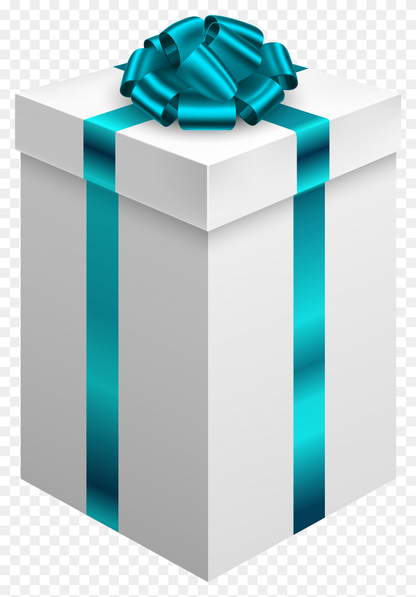2669x3915 Blue Gift Bow White Gift Box Transparent, Cylinder HD PNG Download
