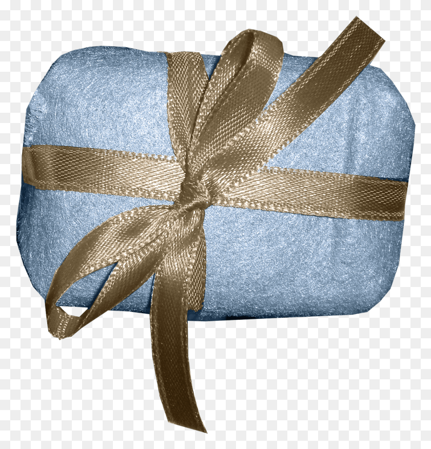 1321x1382 Blue Gift With Bow Bag, Clothing, Apparel, Hat HD PNG Download