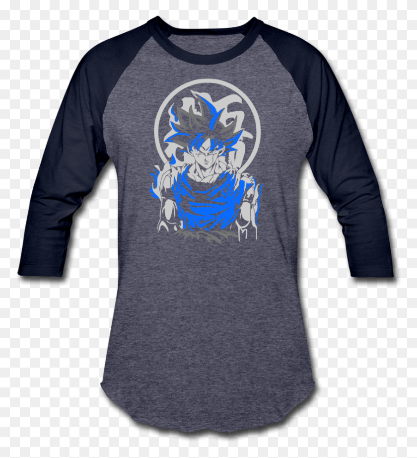 844x933 Blue Goku Super Saiyan Dbz Fan Graphic Shirt Anime Kaos Lengan Panj...