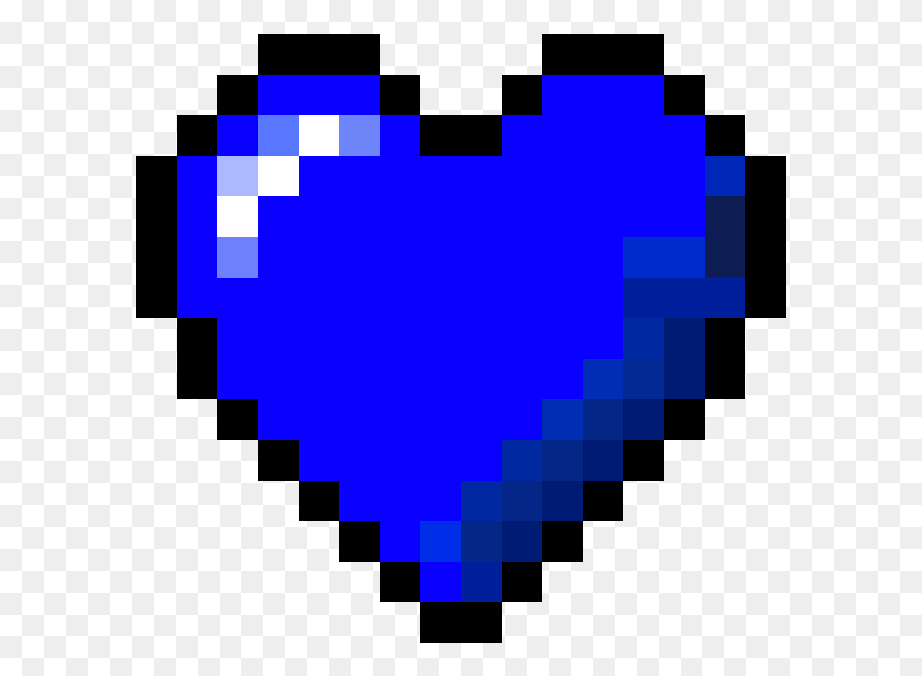 593x556 Blue Heart 8 Bit Heart, Pac Man, Graphics HD PNG Download