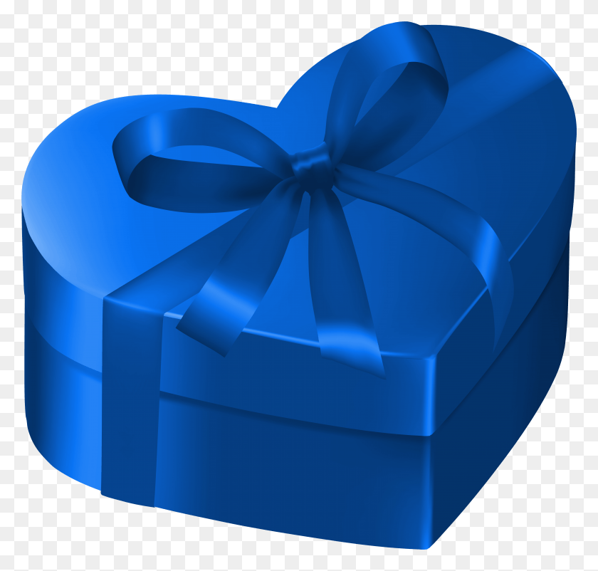 5993x5706 Blue Heart Gift Box Clipart Image Blue Gift Clipart HD PNG Download