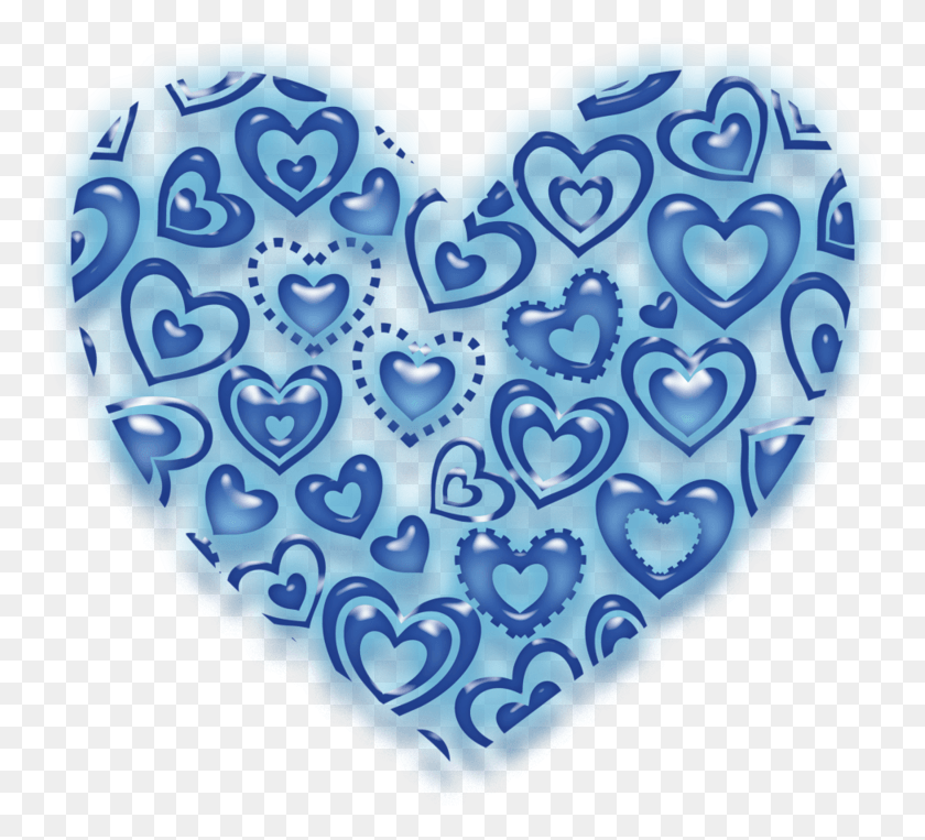779x703 Blue Heart Of Hearts Heart, Rug, Pattern, Sweets HD PNG Download