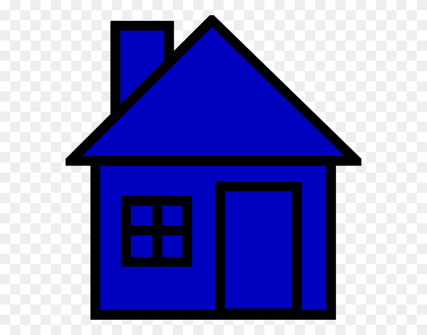 582x600 Синий Дом Картинки В Clker, Жилье, Здание, Почтовый Ящик Hd Png Скачать