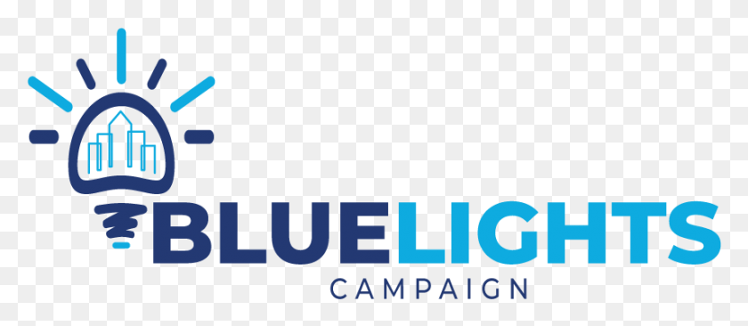 857x337 Blue Lights Campaign Graphic Design, Text, Logo, Symbol HD PNG Download