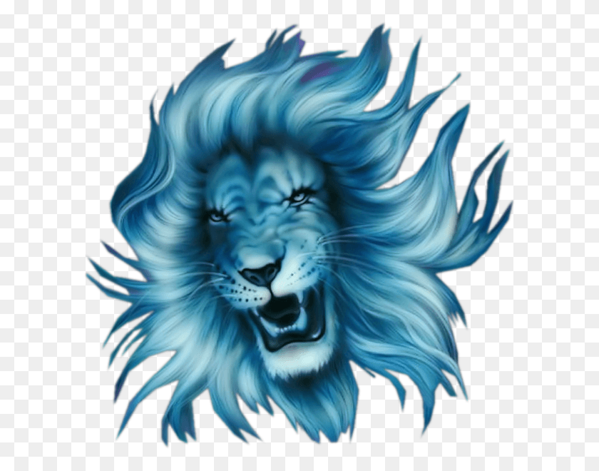 606x600 Blue Lion Head Blue Lion Head, Wildlife, Animal, Mammal HD PNG Download