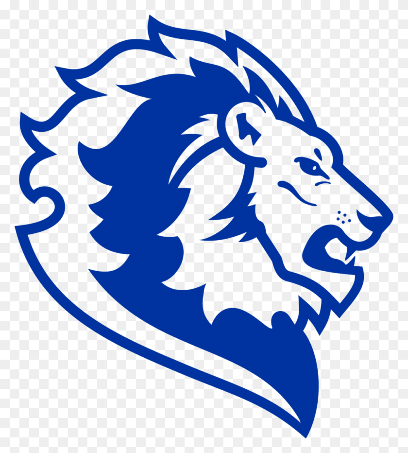 1000x1118 Blue Lion Head Harding Academy Lions, Symbol, Dragon, Emblem HD PNG Download