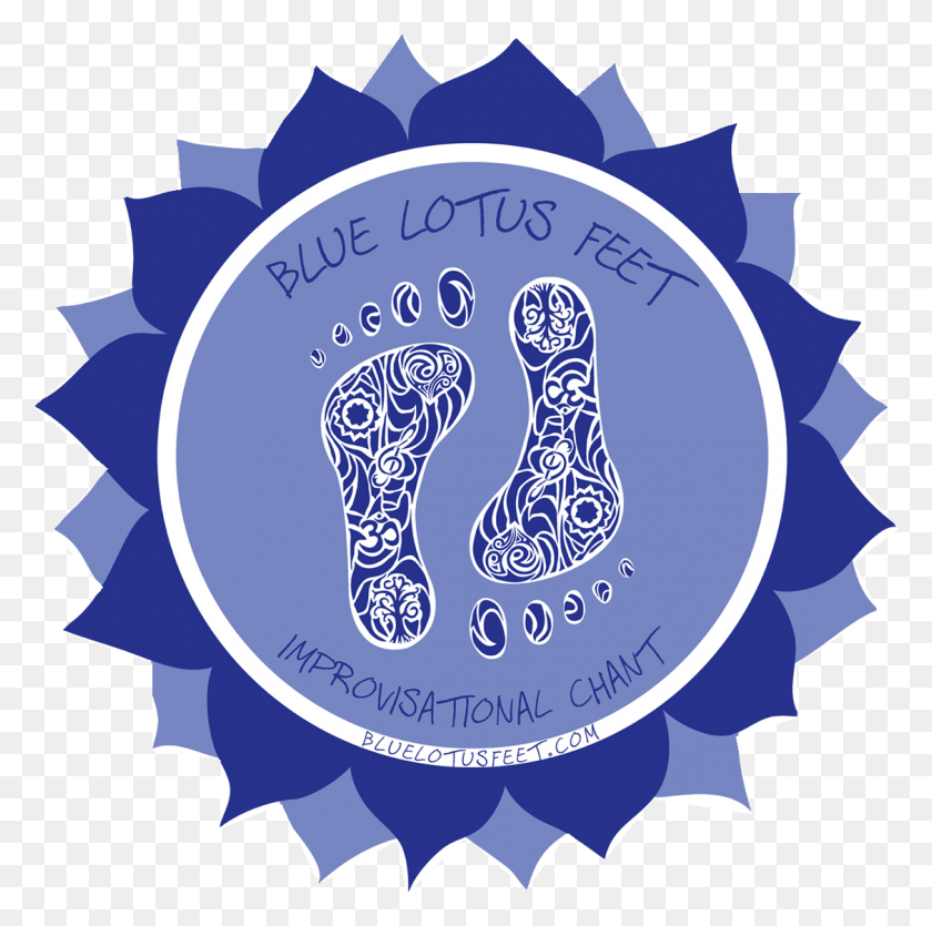 1126x1119 Blue Lotus Feet Logo Sticker 4 By 4 Clear Bkgnd Blue Lotus Feet, Label, Text, Symbol HD PNG Download