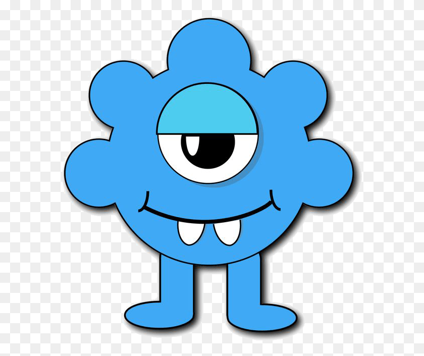 597x645 Blue Monster File Monster Clipart Kids, Network, Text, Pac Man HD PNG Download