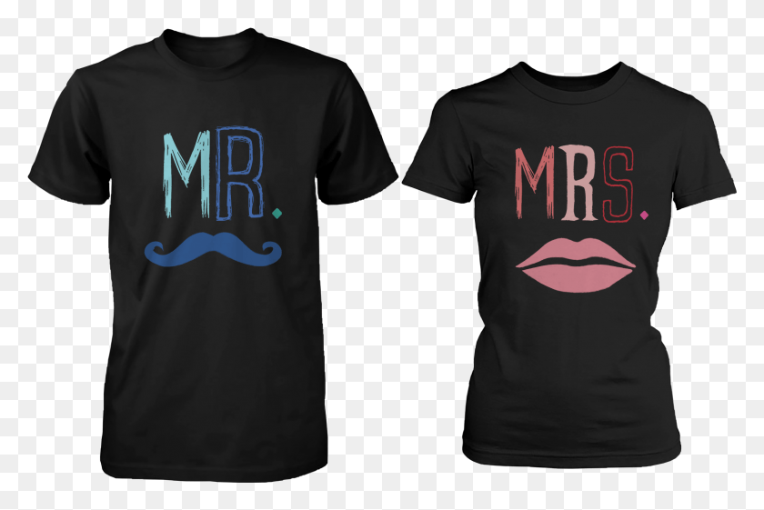 1522x979 Blue Mustache Amp Mrs Shirts For Couples, Clothing, Apparel, T-Shirt Descargar Hd Png