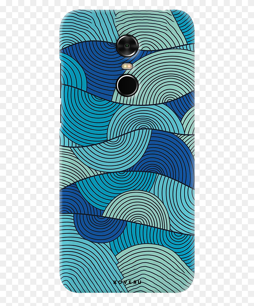 449x950 Blue Ocean Waves Pattern Cover Case For Redmi Note Mobile Phone Case, Rug, Modern Art HD PNG Download