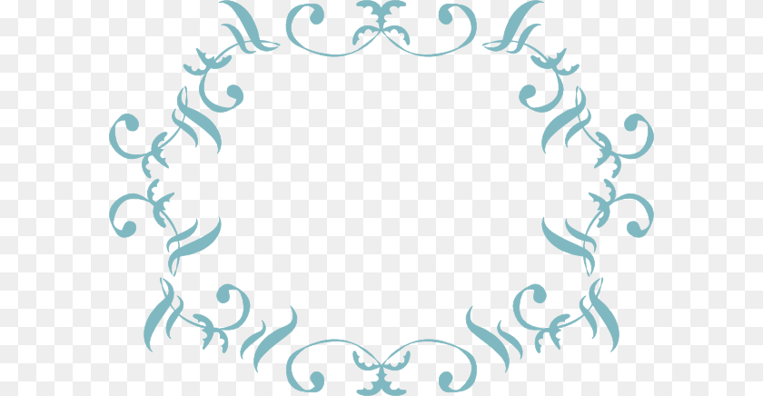 600x436 Blue Ornamental Swirl Border Clip Art, Floral Design, Graphics, Pattern, Oval Transparent PNG
