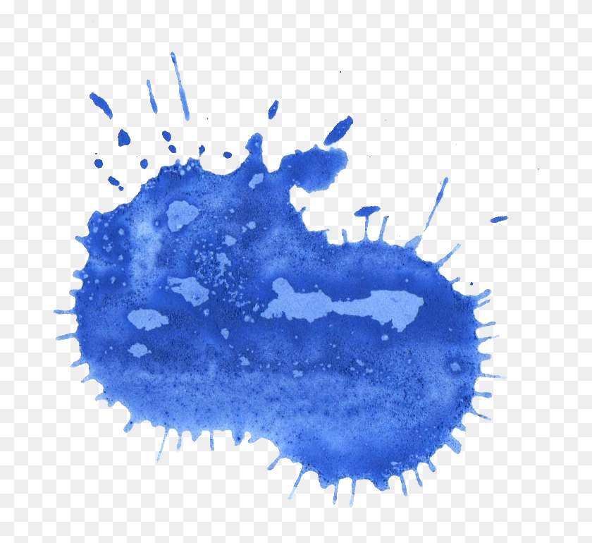 689x710 Blue Paint Splatter Illustration, Sea Life, Animal, Stain Descargar Hd Png