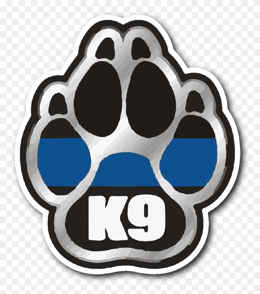 882x1007 Blue Paw K9 Search And Rescue Logo, Hand, Seed, Grain HD PNG Download