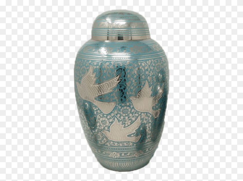 336x565 Blue Peaceful Rest Brass Urn Ceramic, Porcelain, Pottery HD PNG Download