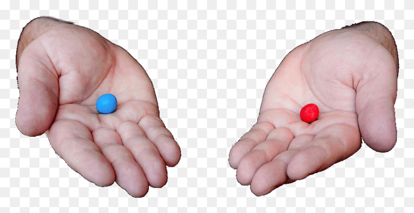 826x394 Blue Pill Or The Red Pill 259 Kb Red Pill Or Blue Pill, Person, Human, Finger HD PNG Download