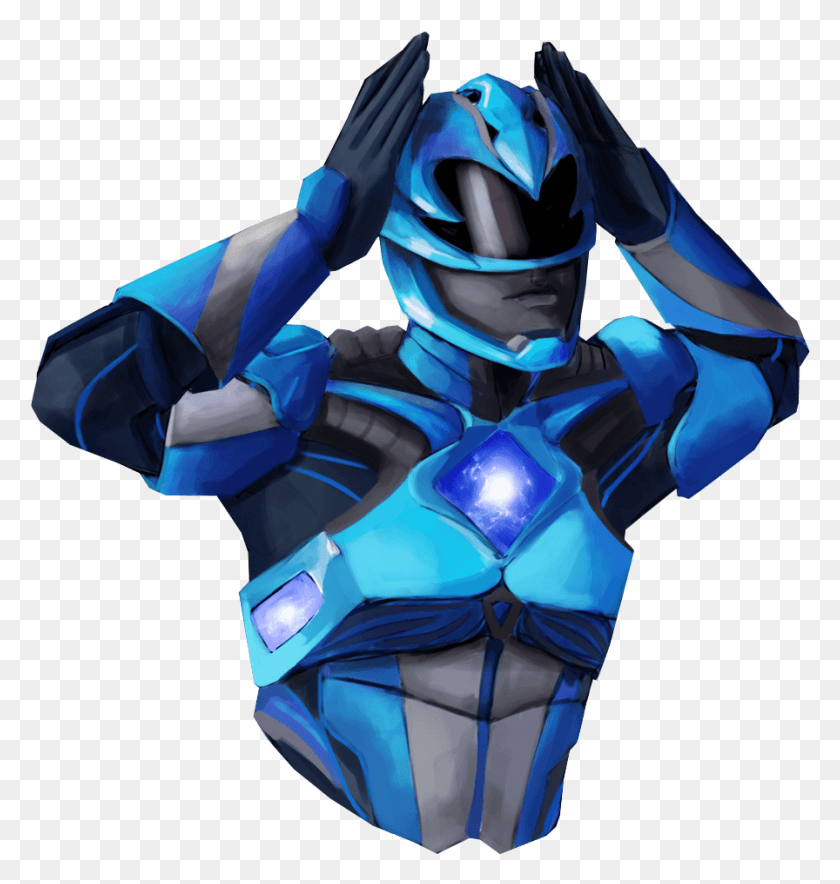 896x947 Blue Power Ranger Sticker See Through Clothing, Person, Human, Costume HD PNG Download