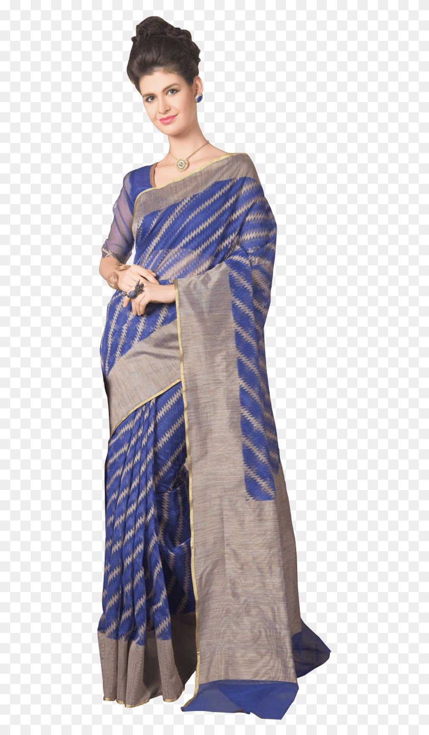 461x1380 Blue Sari, Clothing, Apparel, Person HD PNG Download