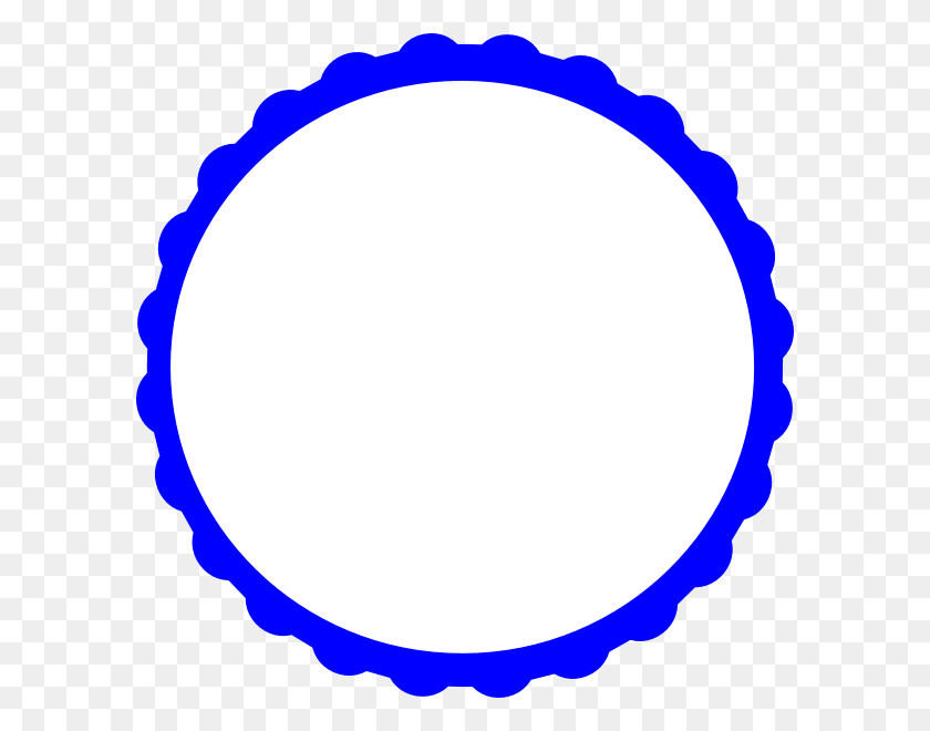 594x600 Blue Scalloped Circle Blue, Balloon, Ball, Oval Descargar Hd Png