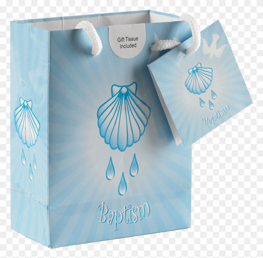 1252x1227 Blue Shell Baptism Gift Bag, Bag, Shopping Bag, Tote Bag Descargar Hd Png