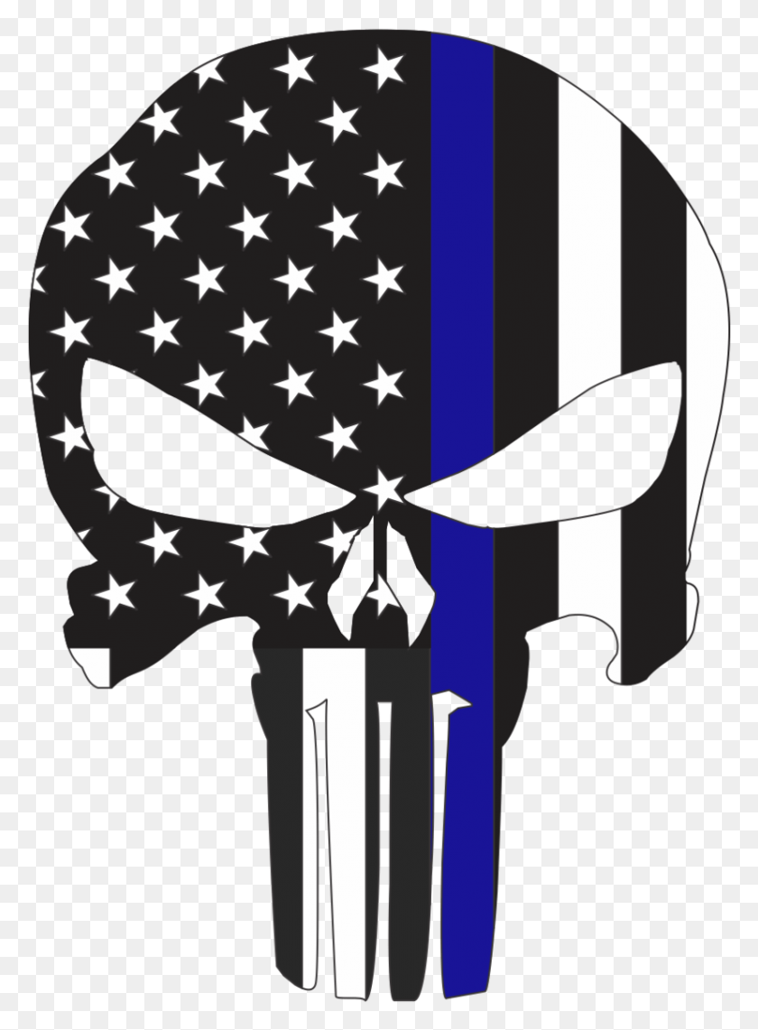 827x1147 Blue Skull Punisher Skull Svg Free, Symbol, Flag, Face HD PNG Download