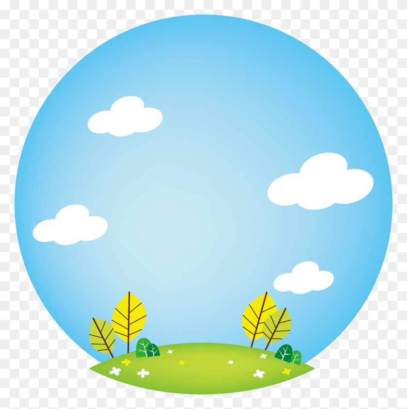 2230x2239 Blue Sky Grass Vector Circle, Balloon, Ball, Sphere HD PNG Download