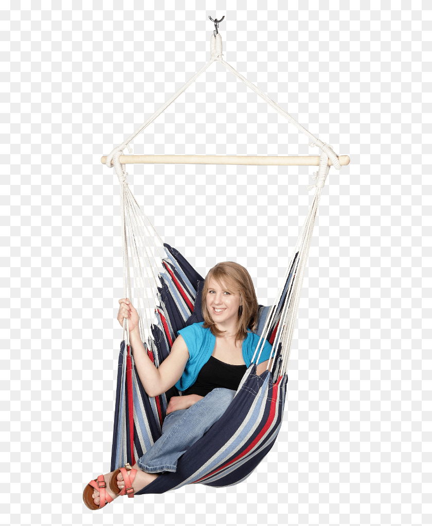 522x964 Descargar Png Azul Cielo Hamacas Silla De Algodón Hamaca, Muebles, Arco, Persona Hd Png