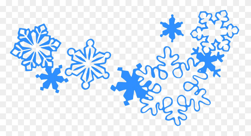 908x461 Blue Snowflakes Background Image Christmas Clipart Black And White Border, Snowflake, Pattern HD PNG Download