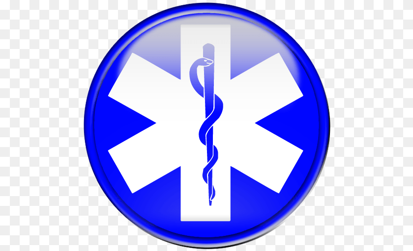 512x512 Blue Star Of Life Symbol Button Clipart Image, Disk, Sign Transparent PNG