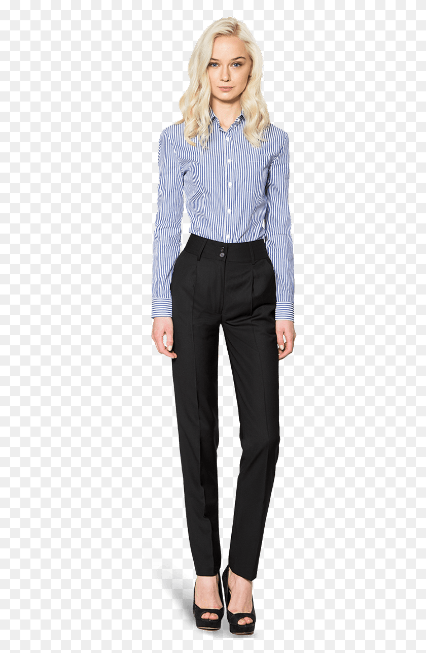 330x1226 Blue Striped 100 Cotton Shirt Woman White And Blue Formal Wear, Pants, Clothing, Apparel HD PNG Download