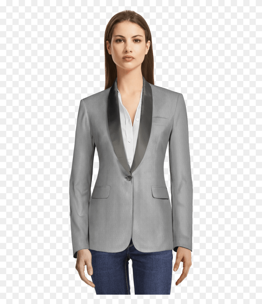 400x916 Blue Striped Blazer Womens, Suit, Overcoat, Coat HD PNG Download