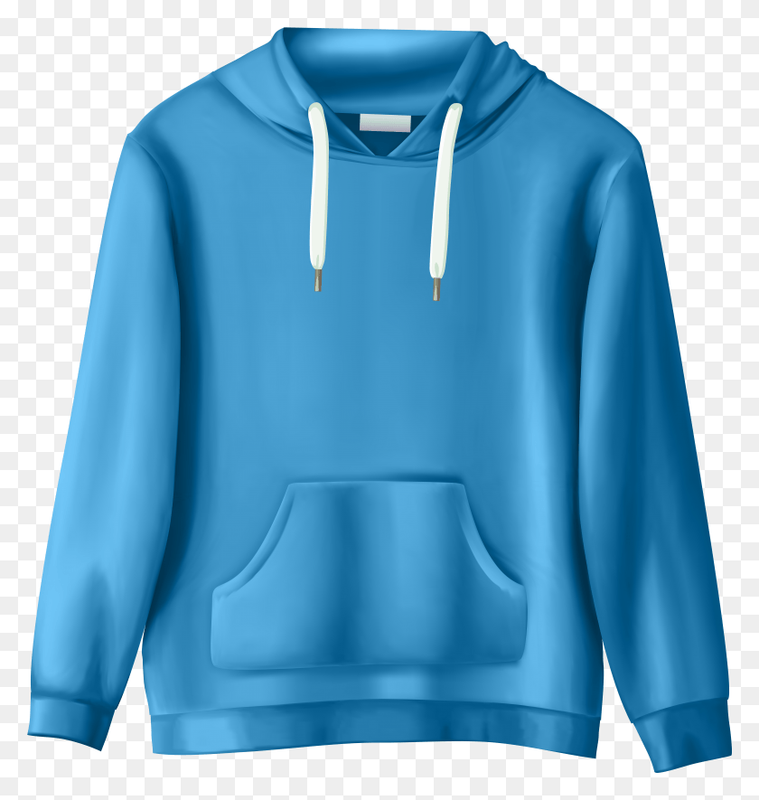 5477x5800 Blue Sweatshirt Clip Art Transparent Background Clothes Clipart, Clothing, Apparel, Sweater HD PNG Download