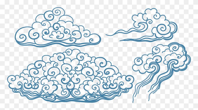 1599x838 Голубое Искусство Татуировки Вектор Облака Иредзуми Япония Клипарт Японское Искусство Облака, Узор, Графика Hd Png Скачать