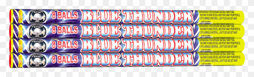 1120x283 Blue Thunder 8 Shots Blue Thunder 8 Ball Roman Candle, Text, Alphabet, Label HD PNG Download