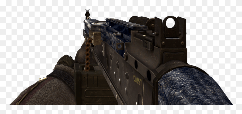 1234x530 Blue Tiger Mw2 M240, Gun, Weapon, Weaponry HD PNG Download