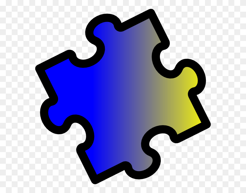 600x600 Blue To Yellow Puzzle Piece Svg Clip Arts 600 X, Jigsaw Puzzle, Game, Antelope HD PNG Download