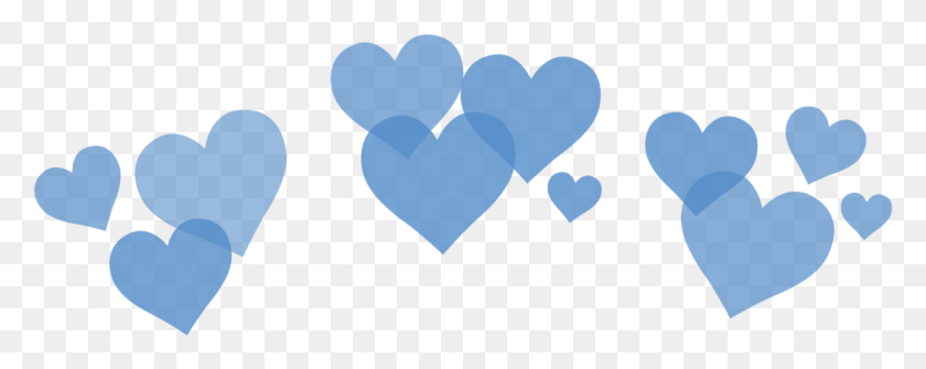 1084x383 Descargar Png / Corazones Azules Tumblr Corazón Transparente Corona Png