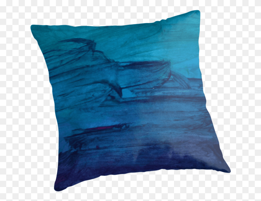 649x585 Blue Watercolor Texture Cushion, Pillow HD PNG Download