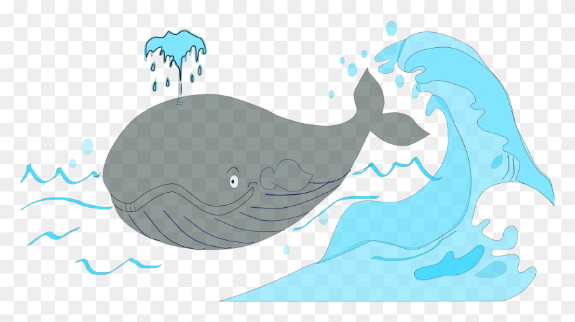 2401x1266 Blue Whale Clipart Ballena Gambar Ikan Paus Animasi, Whale, Mammal, Sea Life HD PNG Download